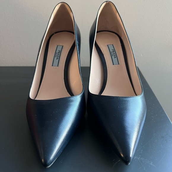 Prada - New - size 38 - leather pumps in Navy Blue - Picture 4 of 6